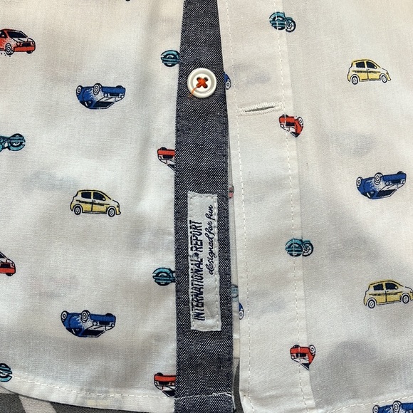 Boys button down shirt with car pattern - Picture 4 of 7